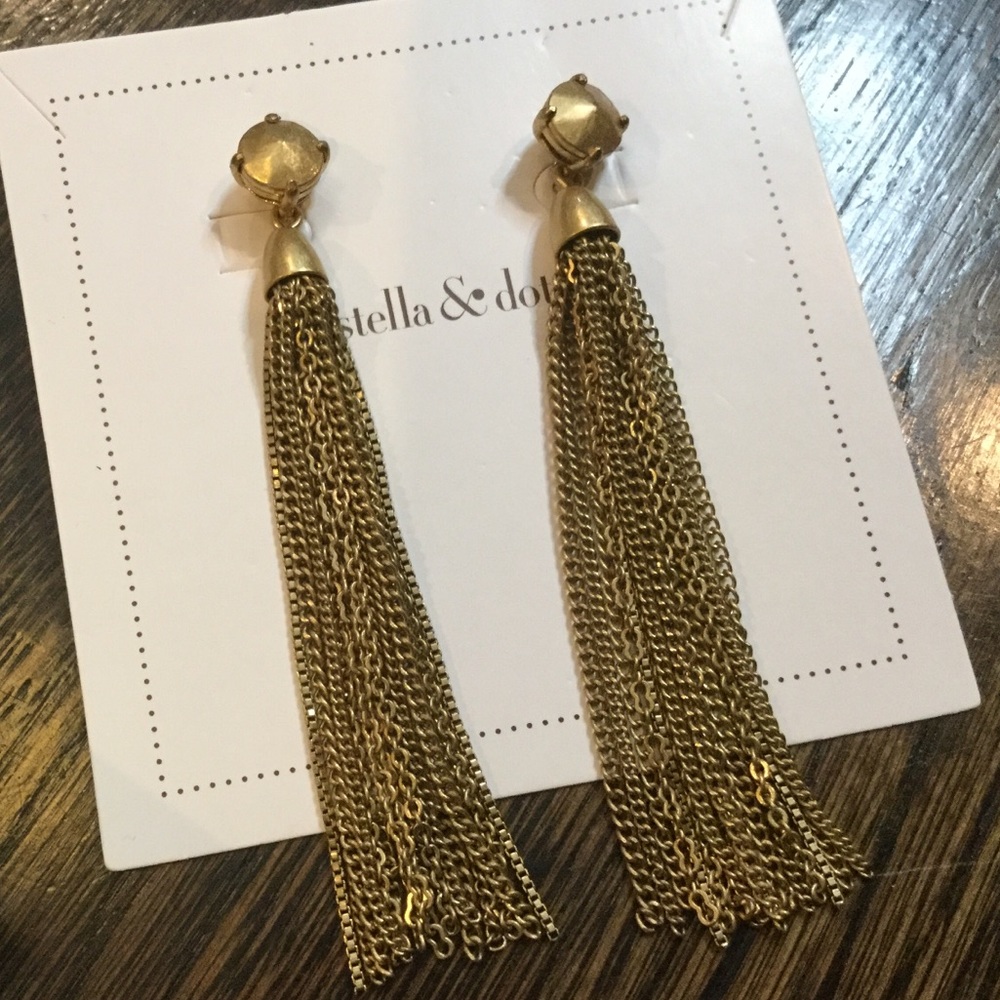 Stella & dot Fringe Earrings - turn to stud, too!